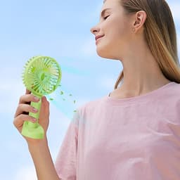 Draagbare Ventilator - Persoonlijke Koeler - Verkoeling Onderweg - Stabiele Sokkel - 1200 mAh Batterij - Groen — thumbnail 4