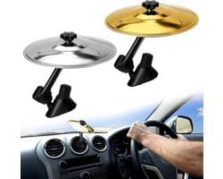 Set van 2 Car Crash Cymbals voor Auto, Mini Drum voor Ventilatiesleuven, Muzikaal Instrument voor Diverse Voertuigen in Zilver en Goud