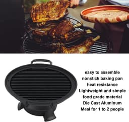 Dailygoods- Hibachi-grill Gietijzer - Draagbare BBQ-grill - Antiaanbak Grillpan - Eenvoudig te Monteren - Lichtgewicht - Ideaal voor Picknicks - Barbecuegrill — thumbnail 2