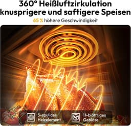 Heteluchtfriteuse - Airfryer - Gezond Frituren - Snelle Bereiding - Grote Capaciteit - Zwart — thumbnail 4