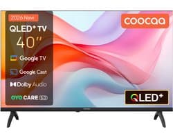Coocaa 40CGQG40Z - 40 inch - QLED Google TV - Full HD - HDR10 - Frameloos Design - Dolby Audio - WiFi & Bluetooth - Smart TV