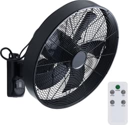 Evolar Wandventilator met Afstandsbediening - 50W - Muurventilator - Automatische Oscillatie - 3 Snelheden - Timer - Zwart - EVO-WF50B — thumbnail 1