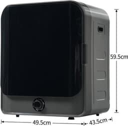 Compacte Wasdroger - Afvoerdroger - Wandmontage - Oververhittingsbeveiliging - 830W 4,5kg - Voor Kleine Ruimtes - 49,5x43,5x59,5cm — thumbnail 3