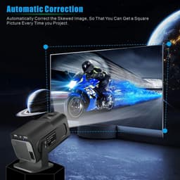 Mini Keystone Projector - Smart 1080P Draagbare Home Cinema Projector met WiFi 6, BT 5.0, 180° draaifunctie, 230 ANSI pixels, Bluetooth Projector voor telefoon, pc, laptop, PS5, HDMI, USB — thumbnail 3