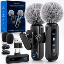 Montzys® Draadloze Microfoon Set - Lavalier & Dasspeld - USB-C & Lightning - Lange Batterij & Draadloos - Plug & Play — thumbnail 1
