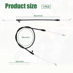 Dailygoods- Bedieningskabel 130cm - Gaskabel Universeel - Vervangingsonderdeel 746-04661A - Zwart - Gegalvaniseerd Staal - Inclusief 6 Kabelbinders — thumbnail 5