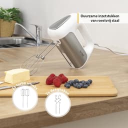 Keukenmixer - Standmixer - Bakken en Koken - 2-in-1 Hand- en Standmixer - 34 Liter Kom - Wit Grijs — thumbnail 5