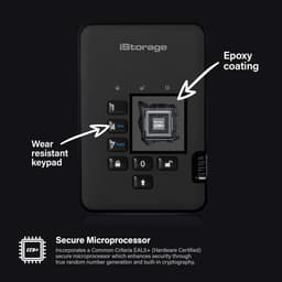 Externe Harde Schijf - Draagbare Opslag - Gegevens Beveiligen - Hardware Encryptie - 2 TB - Zwart — thumbnail 5