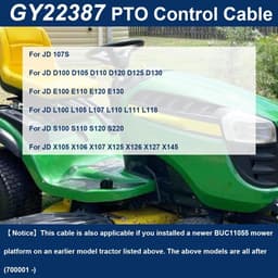 Dailygoods- Stuurkabel GY22387 - Voor John Deere 100-serie - Lengte 196,5 cm - Geschikt voor grasmaaiers - Onderdeelnummer PC10441 - PC11755 - PC12155 - Kabel — thumbnail 4