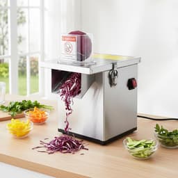 Elektrische Groentesnijder - Keukenmachine Multifunctioneel - Snel Ingrediënten Bereiden - 4-in-1 Snijfuncties - 150 kg Per Uur - Zilver — thumbnail 3