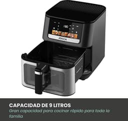 Luchtfriteuse - Airfryer - Gezond Koken - Dubbele Weerstand - 9 Liter - Zwart — thumbnail 3
