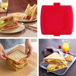 Sandwichmaker Magnetron - Panini Grill - Snelle Maaltijden - Vaatwasmachinebestendig - Compact Ontwerp - Rood — thumbnail 2