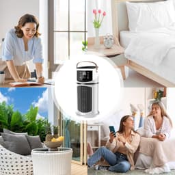 Draagbare airconditioningsventilator, luchtreiniger met ledlicht en 9 snelheden voor studie, slapen, vergaderingen en lezen — thumbnail 3