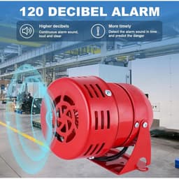 220V 120DB Rode Mini Metalen Motoralarm Industriële Audio Elektrische Beveiliging Antidiefstal MS-190 — thumbnail 2