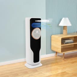 Ventilator Zonder Bladen - Luchtkoeler Verwarmer - Klimaat Beheersing - Multifunctioneel Apparaat - 85 cm Hoog - Wit Zwart — thumbnail 5