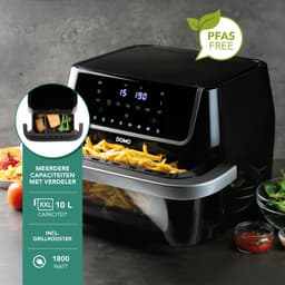 DOMO DO544FR Airfryer XXL - Heteluchtfriteuse - Family Edition - 10 L - 1800 W - Grillrek - PFAS vrij - Zwart — thumbnail 2