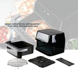 DOMO DO544FR Airfryer XXL - Heteluchtfriteuse - Family Edition - 10 L - 1800 W - Grillrek - PFAS vrij - Zwart — thumbnail 4