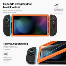 Screenprotector geschikt voor Nintendo Switch 2 met montage frame - Set van 3 stuks - Sounix - Screenprotector Tempered Glass - Gehard Glas — thumbnail 3