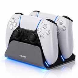 Sounix Oplaadstation geschikt voor PS5 Slim Controller - 2in1 charging station - PS5 accessoires - Grijs — thumbnail 1