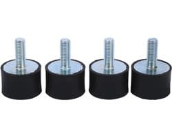 Allecto - Rubber Vibration Mount - Anti Vibration - Hoogwaardige Demping - 4x M8 M6 Rubber Mounts - Geluidsisolatie - Geschikt voor Compressor en P...