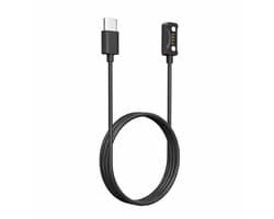 DrPhone Magnetische Oplaadkabel USB-C Smartwatch – Compatibel met Polar Vantage V3 / V2 / Vantage M3 / Pacer Pro – 1 Meter – Zwart