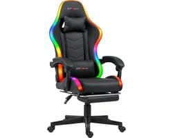 GTRacer RGB - Game Stoel - Met RGB Verlichting - Gaming Stoel - Ergonomische Bureaustoel - Gamestoel - Verstelbaar - Gaming Chair - Zwart