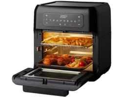 Heteluchtfriteuse met 12 liter inhoud - 8 voorgeprogrammeerde functies - Zwart