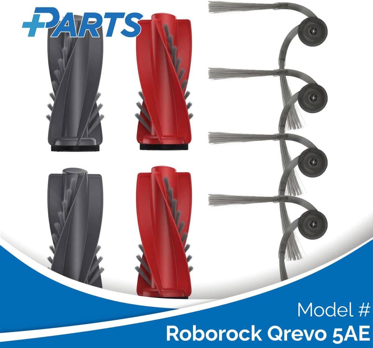 Roborock Qrevo 5AE Borstels (6 Stuks, Plus.Parts® alternatief voor 8.02.0363) — afbeelding 1