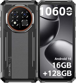 Rugged Smartphone - OUKITEL G6 - 2026 nieuw telefoon - 16GB RAM - 128GB ROM - 6,52 inch - 10600 mAh - Android 16 - IP68/IP69K Outdoor telefoon - NFC GPS - Zwart — thumbnail 1