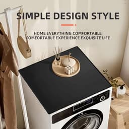 Wasmachine Droger Bovenmat - Apparaat Beschermhoes - Apparaten Beschermen - Waterdicht Siliconen Materiaal - 60x60cm - Zwart — thumbnail 5