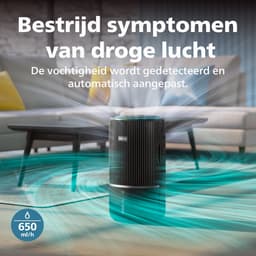 Philips PureProtect 3400 Series - Luchtreiniger en Bevochtiger - CADR 300m3/u - Ruimtes tot 78m2 - 3 Laags HEPA Filtratie - Air+ App - Ultrastil - Nachtlampje - Zwart - AC3421/13 — thumbnail 5