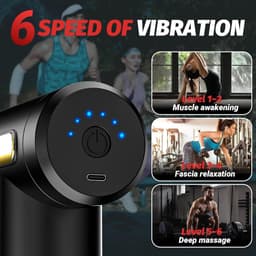 Massage Gun Mini - diepe weefselmassage - Professioneel Massage Apparaat - Massageapparaat Massagegun - Massage Pistool - cadeau voor Kerstmis, Moederdag, Vaderdag, Valentijnsdag - Zwart — thumbnail 3