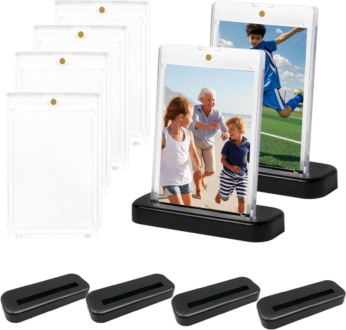 6 Pack Magnetische Kaart Houder met Kaartstand, Beschermhoezen voor Handelskaarten, Sportkaarten en Toploaders — afbeelding 1