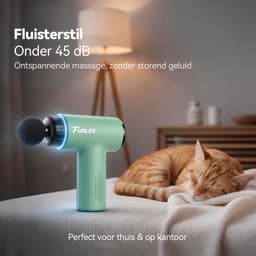 Funlife M2 Mini Massage Gun Mintgroen - Compact Massagepistool 0,5 kg - Fluisterstil <45 dB - 6 Intensiteitsstanden - 4 Massagekoppen - Draadloos — thumbnail 3