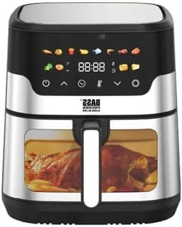 Heteluchtfriteuse - Airfryer Frituurpan - Gezond Frituren - XXL Inhoud Kijkvenster - 9 Liter - Zwart Zilver — thumbnail 1