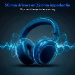 MEDION Over Ear koptelefoon HX-1 Pro (draadloos, hybride actieve ruisonderdrukking ANC, Bluetooth 6.0, 7+1 EQ-presets, tot 190 u batterijduur, spatwaterdicht IPX4), blauw — thumbnail 3