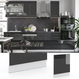 Vaatwasser paneel - Keukenfront Antraciet - Keuken afwerking - Soft close scharnieren - 60 cm breed - Antraciet Hoogglans — thumbnail 4