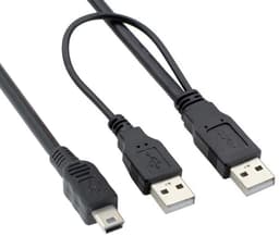USB naar Mini USB Kabel - Data Kabel - Externe Harde Schijf - Extra Voeding - 70 cm — thumbnail 1