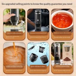 Draagbaar snoerloos koffiezetapparaat – Koffiebeker voor buiten – Espressomachine – Capsulekoffiezetapparaat – Compact ontwerp (170 ml) – Ideaal voor op reis, op de camping en in de auto — thumbnail 5