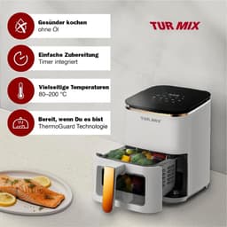 Heteluchtfriteuse - Airfryer - Gezond Koken - Transparant Venster - 3.5 Liter - Wit — thumbnail 2