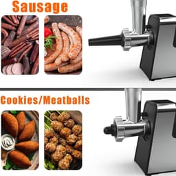 Elektrische Keukenmachine - Keukenapparaat Multifunctioneel - Maaltijden Bereiden - 2-in-1 Rasp Vleesmolen - 600 Watt - Zilver — thumbnail 5