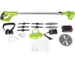 Elektrische Grasmaaier - Snoerloze Maaier - Gazon Onderhoud - Verstelbare Lengte - 14 cm Snijdiameter - Groen