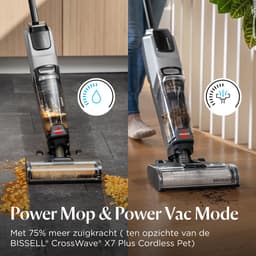 BISSELL CrossWave® OmniForce™ Select Vloerreiniger - Draadloze Stofzuiger met Dweilfunctie - Vlekkenreiniger voor Harde Vloeren - Snoerloze Steelstofzuiger - 2 in 1 Vacuum Cleaner met LED - Extra Krachtig 31aW - ZeroGap Technologie™ - 3912N — thumbnail 3