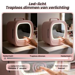 Skincare Koelkast - Mini Koelkast Slaapkamer - Cosmetische Koelkast - 6L Koelkast - LED Spiegel Koelkast - Draagbaar - Koelen En Verwarmen - AC/DC - Huidverzorging Koelkast - Beauty Koelkast — thumbnail 5