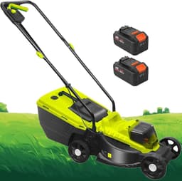 Accu Grasmaaier - Elektrische Duwmaaier - Gazon Onderhouden - 3 Maaihoogtes Instelbaar - 33 cm Maaibreedte - Groen — thumbnail 1