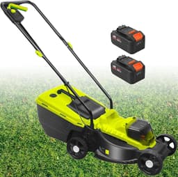 Accu grasmaaier - Elektrische maaier Grasmaaier - Gazon onderhouden - Borstelloze motor - 33 cm maaibreedte - Zwart — thumbnail 1