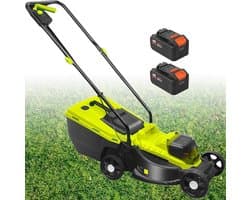 Accu grasmaaier - Elektrische maaier Grasmaaier - Gazon onderhouden - Borstelloze motor - 33 cm maaibreedte - Zwart