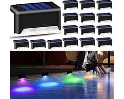 8 stuks zonne-zwembadverlichting, kleurveranderende zonne-terrasverlichting, buiten LED-trapverlichting, waterdichte zwembadaccessoires, decoratie voor trappen, hek, oprit, pad, tuin, achtertuin, tuin