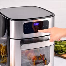 Heteluchtfriteuse - Airfryer Ovenschaal - Gezond Koken - Groot Venster Digitaal - 10 Liter Capaciteit - Zwart — thumbnail 3