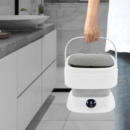 REN® Camping Wasmachine - Mini Wasmachine - Wasmachines - 10L - met Centrifuge - Wit - 30cm x 30cm x 28cm — thumbnail 5